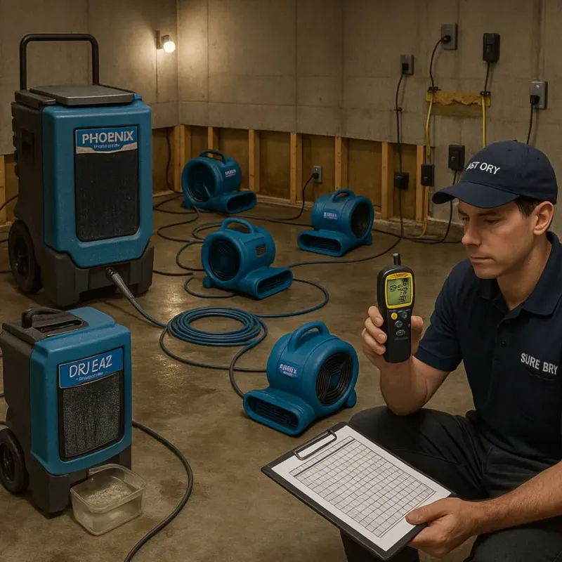 Structural Drying and Dehumidification process in Waukon, IA